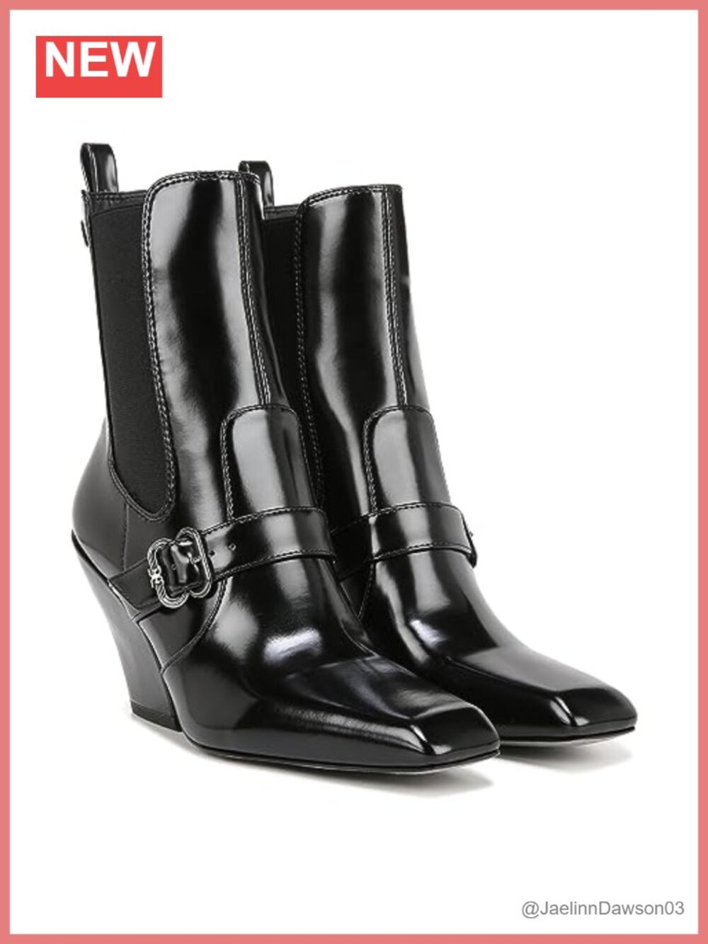 Square Toe Pull-On Ankle Booties with Block Heel